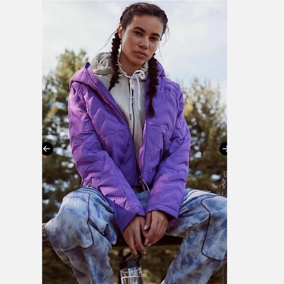 NWT 198.00 FP Movement Women's Gettin Lost Packable Puffer Jacket Purple XS - Picture 1 of 15